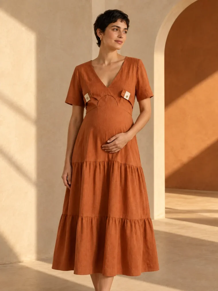Arcade Fold Dress, being worn
