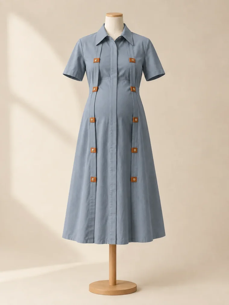 Atrium Fold Dress in Slate