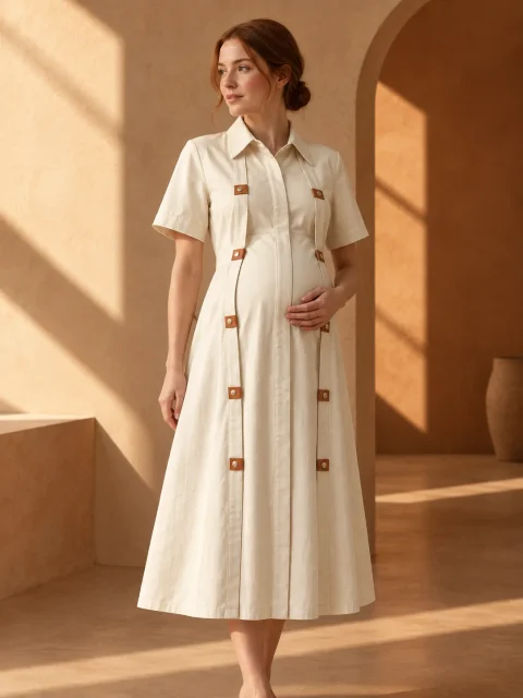Atrium Fold Dress, being worn