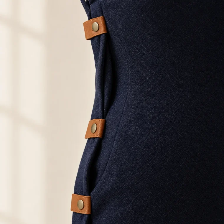 Buttress Fold Dress, close-up of the fold and tabs