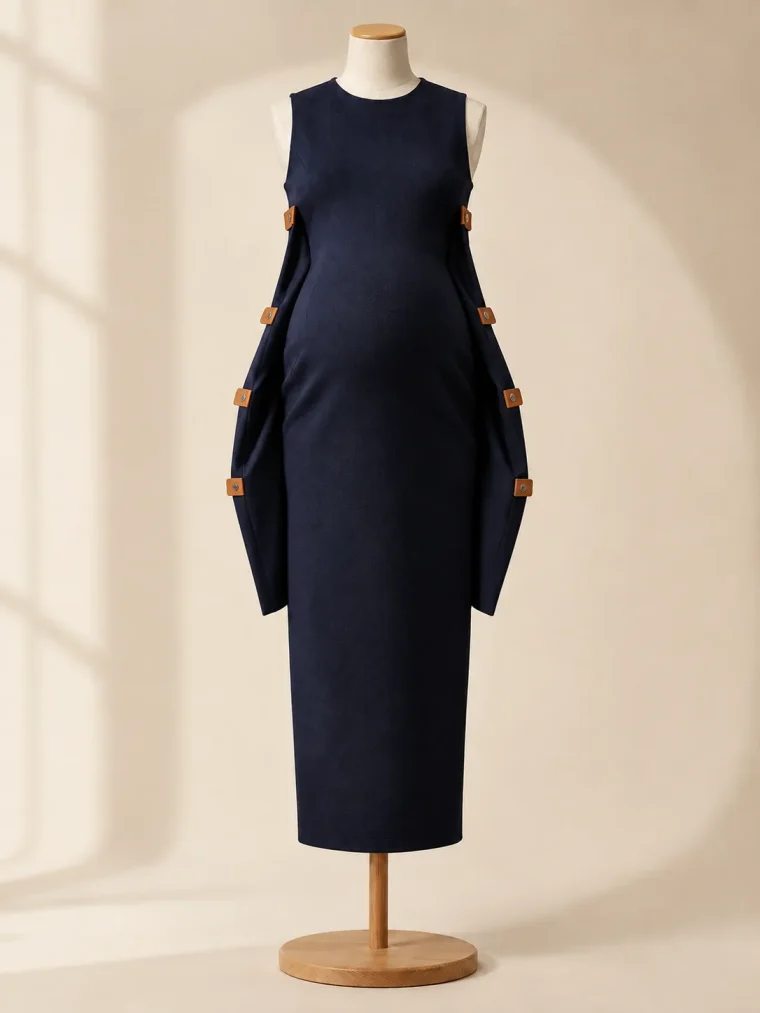 Buttress Fold Dress with every fold panel opened