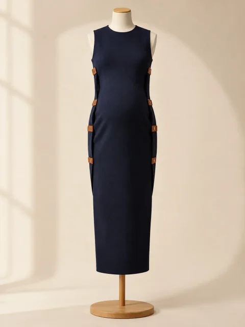 Buttress Fold Dress, studio photo