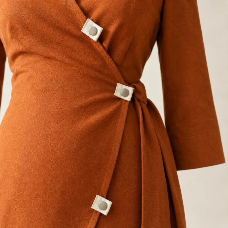 Cantilever Fold Dress, close-up of the fold and tabs