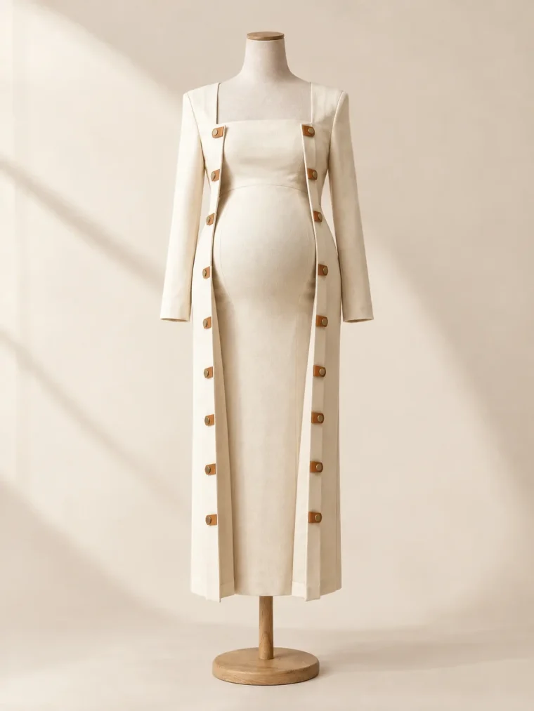 Cloister Fold Dress with every fold panel opened