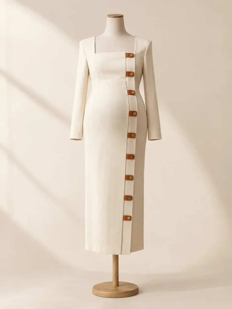Cloister Fold Dress, studio photo