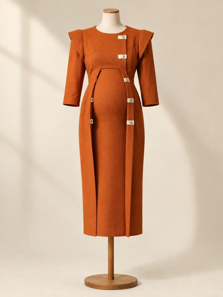 Corbel Fold Dress with every fold panel opened
