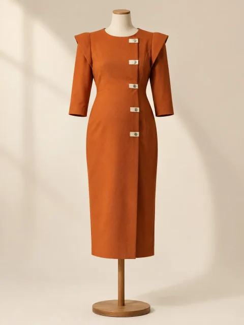 Corbel Fold Dress, studio photo