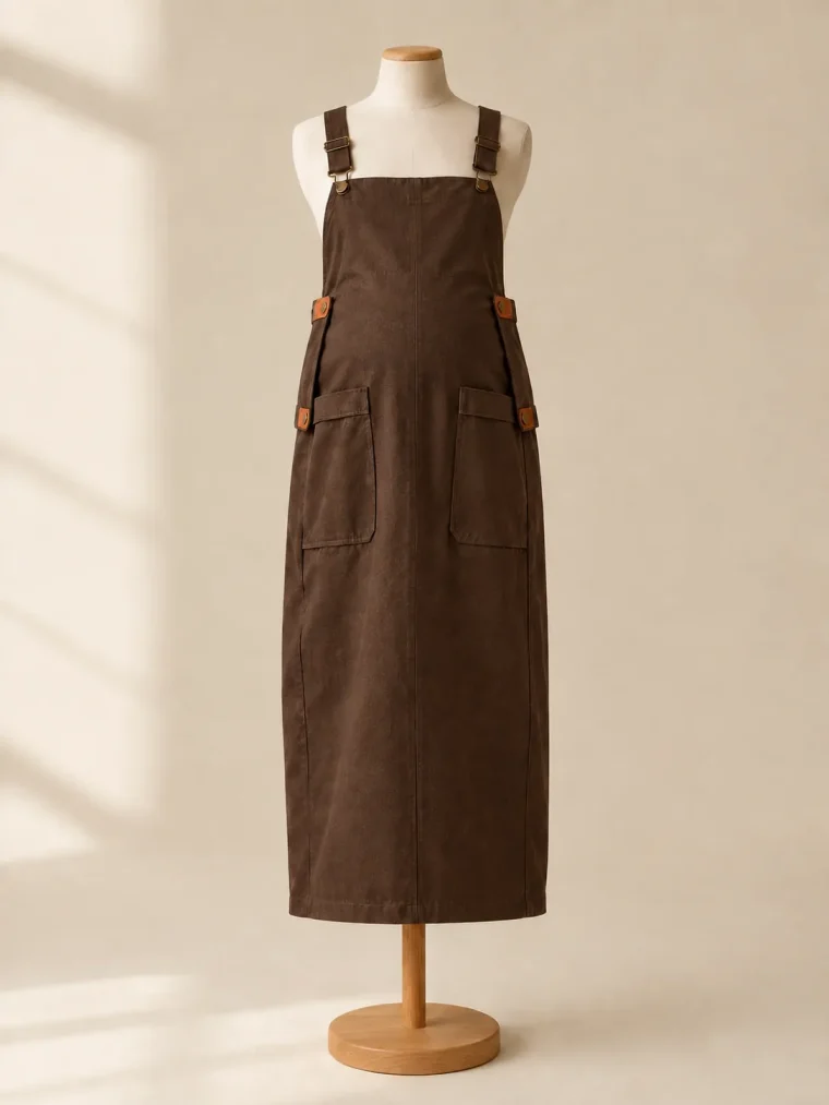 Dormer Fold Dress in Umber