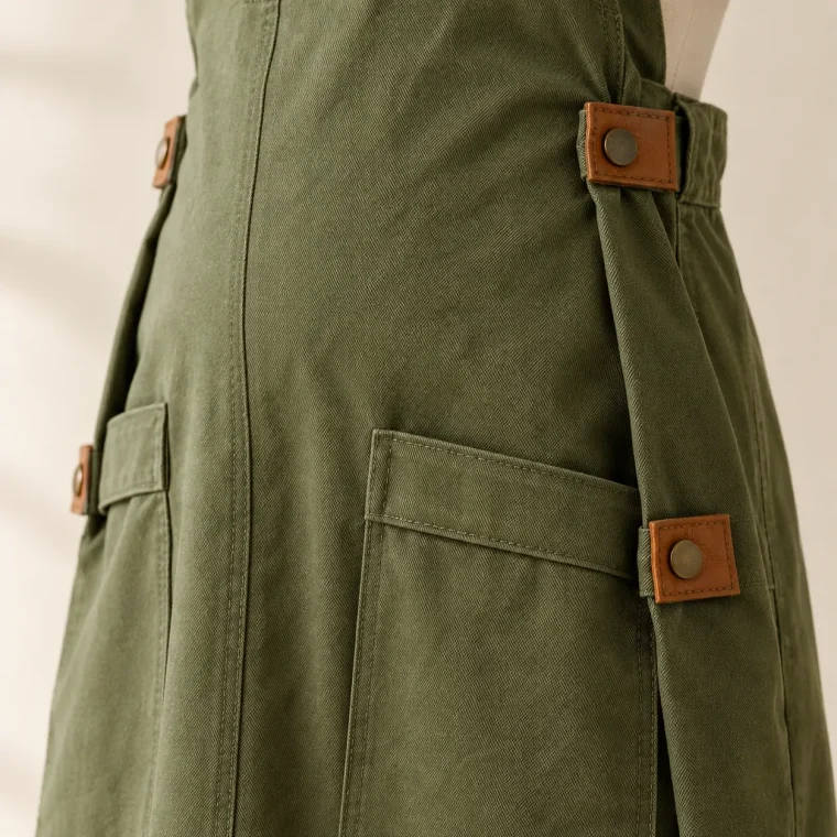 Dormer Fold Dress, close-up van de vouw en lipjes