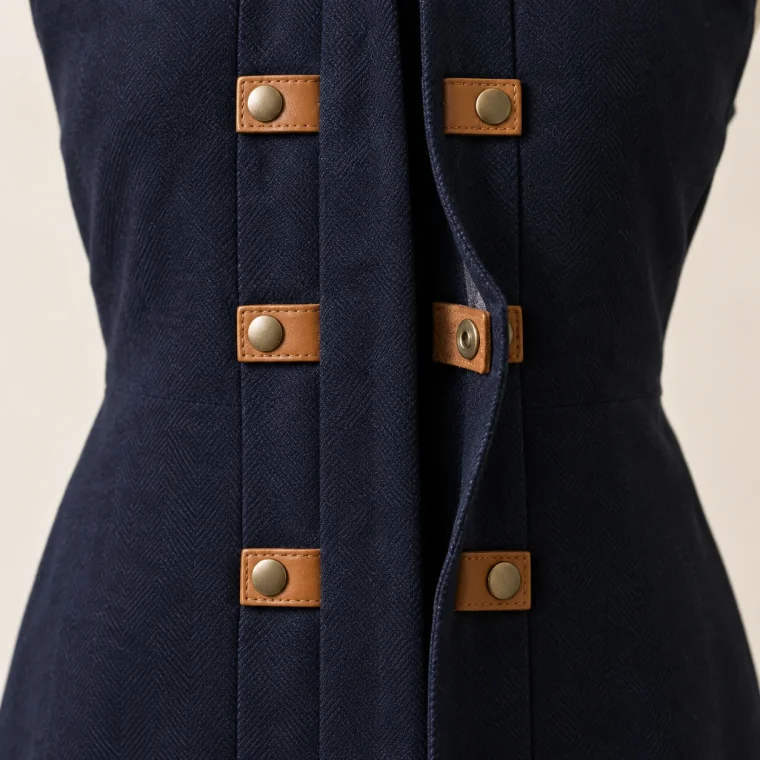 Facade Fold Dress, close-up of the fold and tabs
