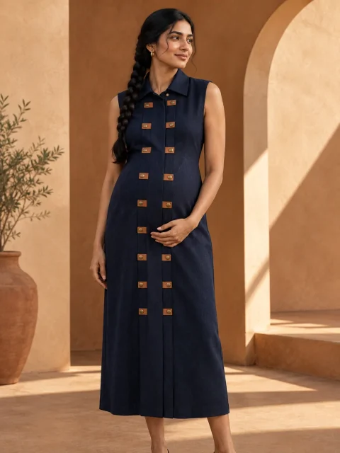 Facade Fold Dress, being worn