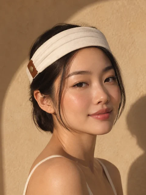 Fold Headband, being worn