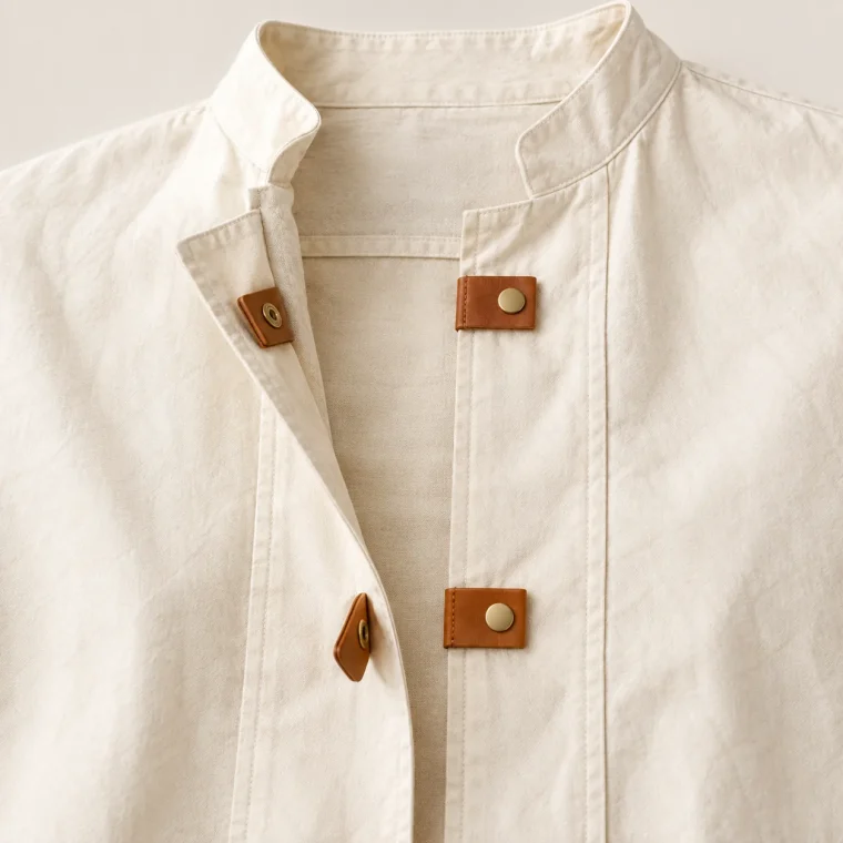 Frame Nursing Shirt, close-up of the fold and tabs