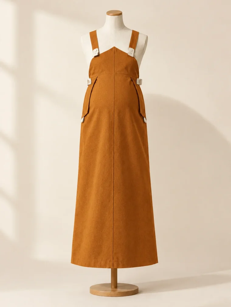 Gable Fold Dress in Ochre