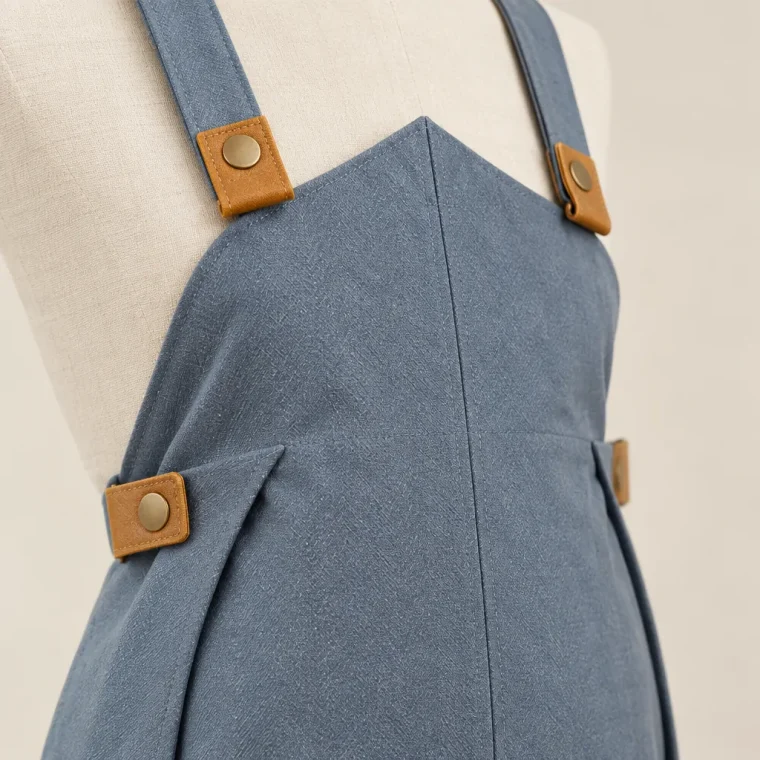 Gable Fold Dress, close-up of the fold and tabs