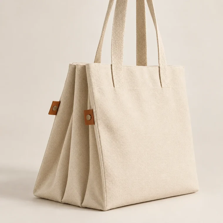 Gusset Tote, gros plan sur le pli et les pattes