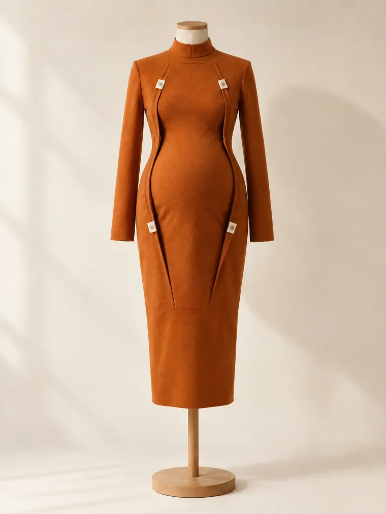 Keystone Fold Dress with every fold panel opened