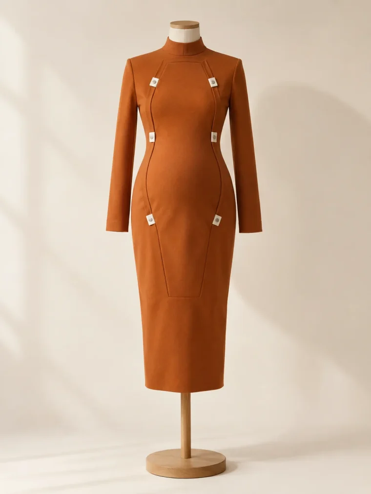Keystone Fold Dress, studio photo
