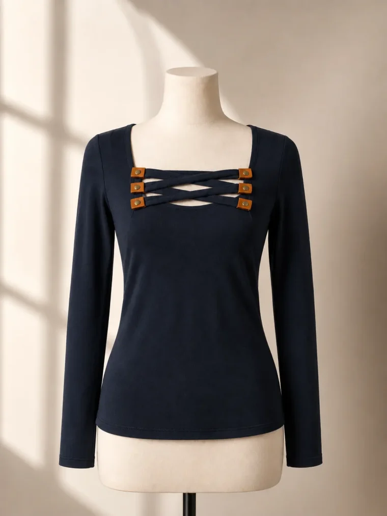 Lattice Nursing Top in Ink
