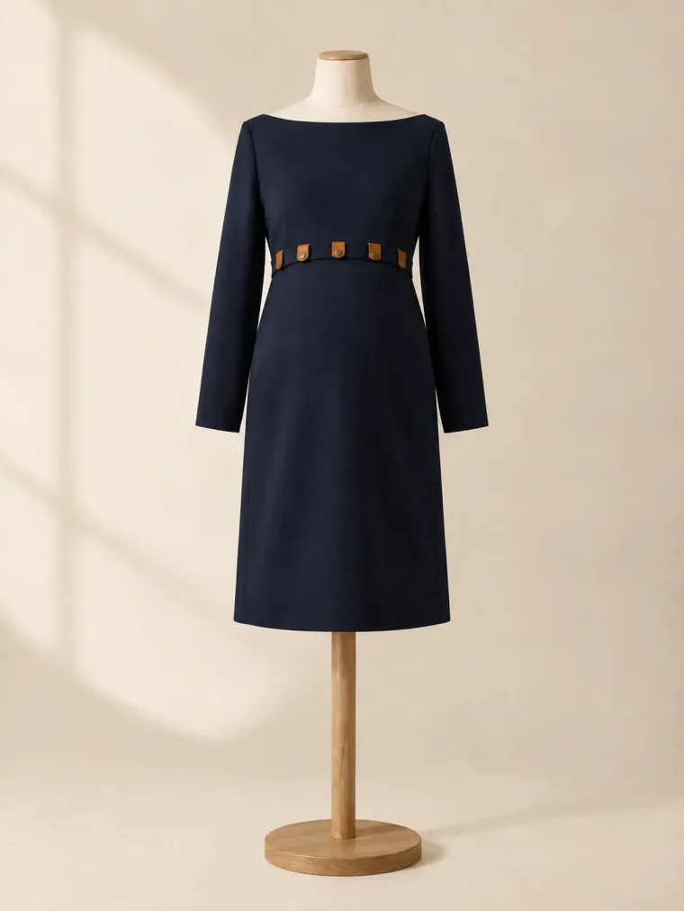 Lintel Fold Dress in Ink