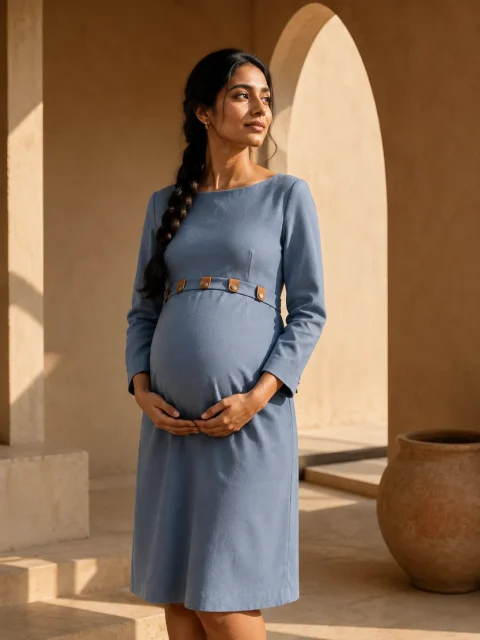 Lintel Fold Dress, being worn