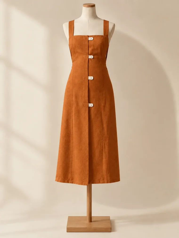 Loggia Fold Dress in Ochre