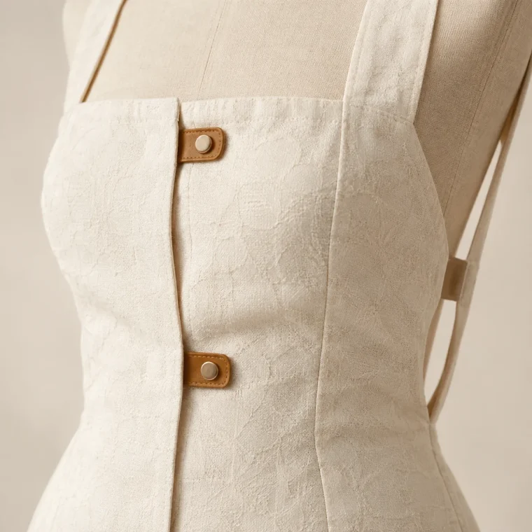 Loggia Fold Dress, close-up of the fold and tabs