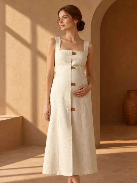 Loggia Fold Dress, being worn