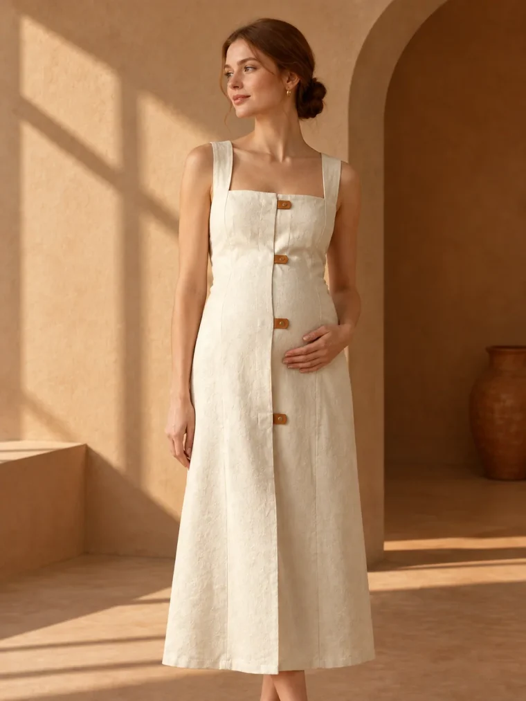 Loggia Fold Dress, being worn