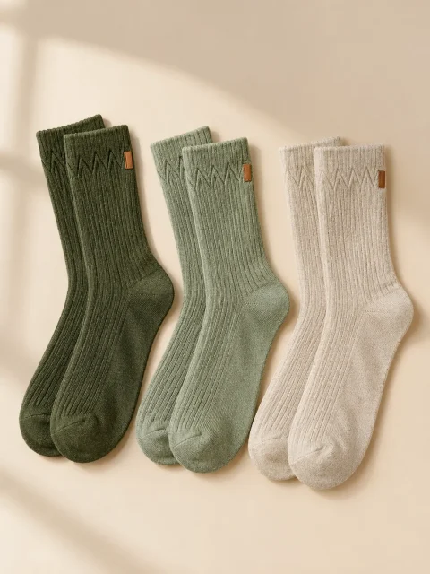 Moss Trio Lounge Socks, studio photo