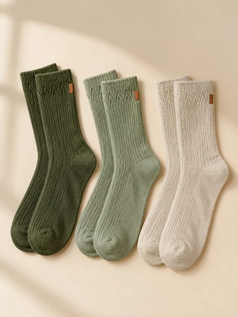 Moss Trio Lounge Socks, studio photo