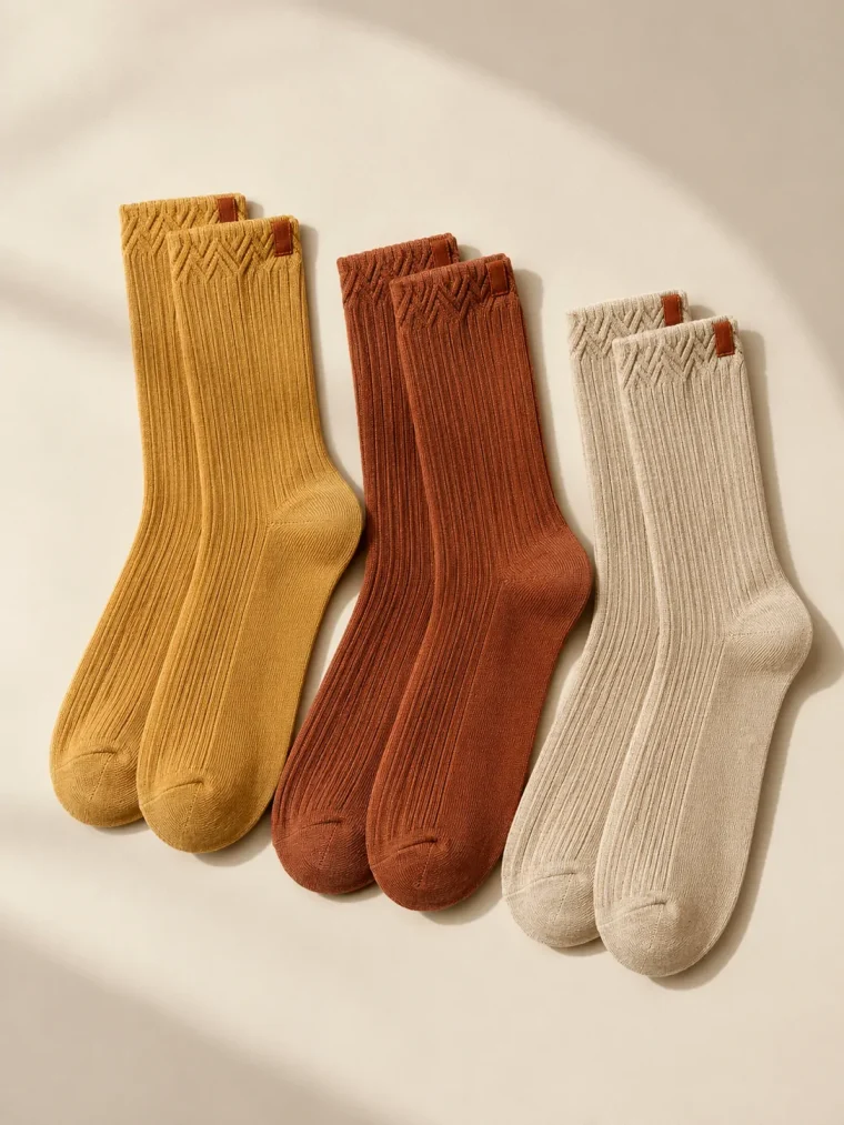Ochre Trio Lounge Socks, studio photo