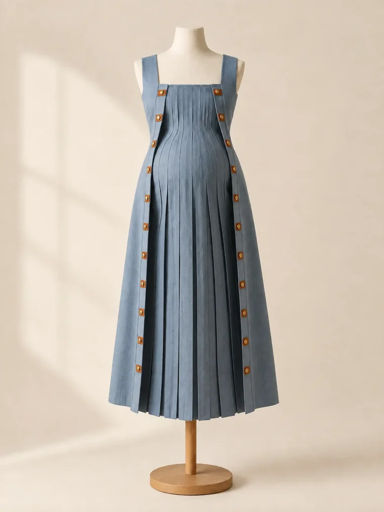 Oriel Fold Dress with every fold panel opened