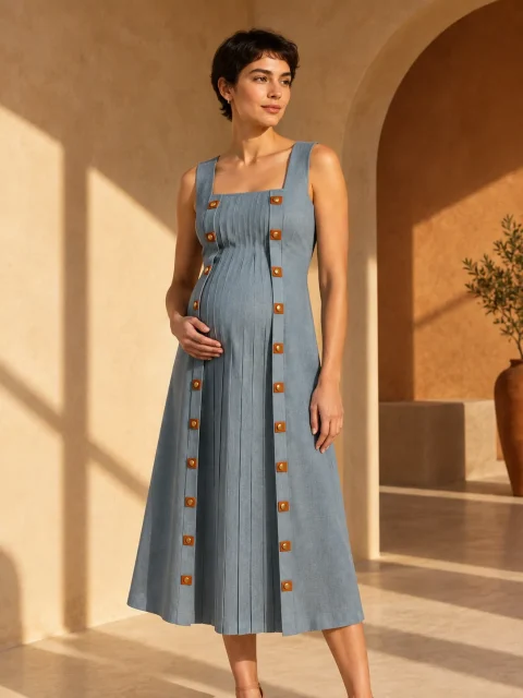 Oriel Fold Dress, being worn
