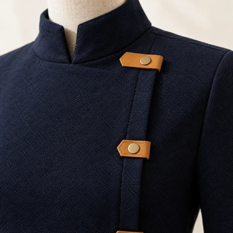 Parapet Fold Dress, close-up of the fold and tabs