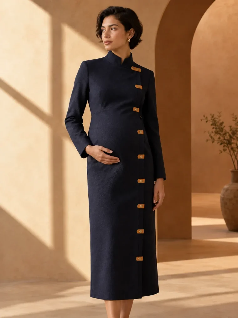 Parapet Fold Dress, being worn