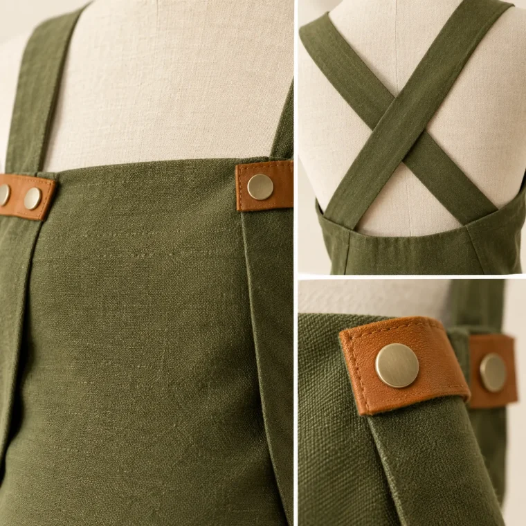Pergola Fold Dress, close-up of the fold and tabs