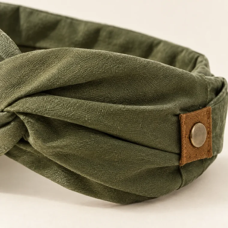 Pleat Headband, närbild av vecken och flikarna
