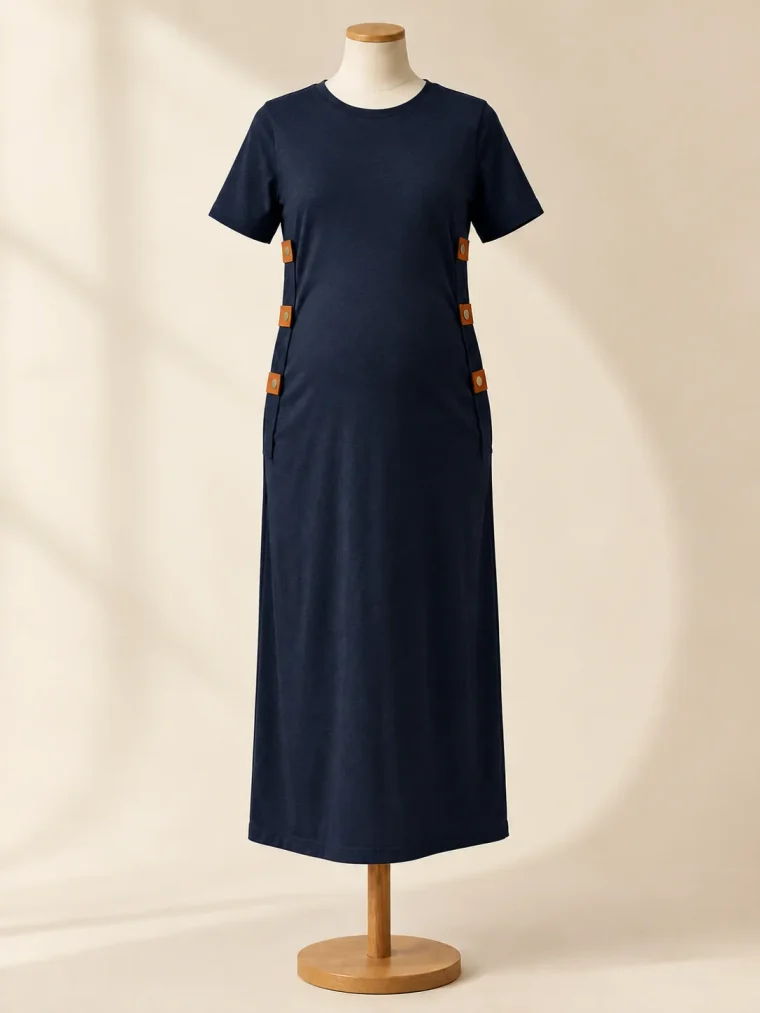 Plinth Fold Dress in Ink