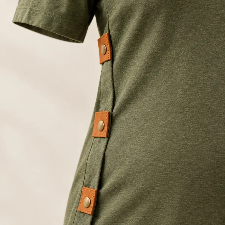 Plinth Fold Dress, close-up of the fold and tabs