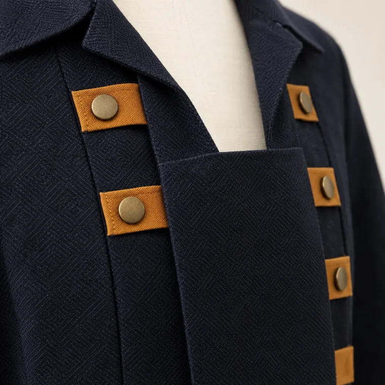 Portico Fold Dress, close-up of the fold and tabs