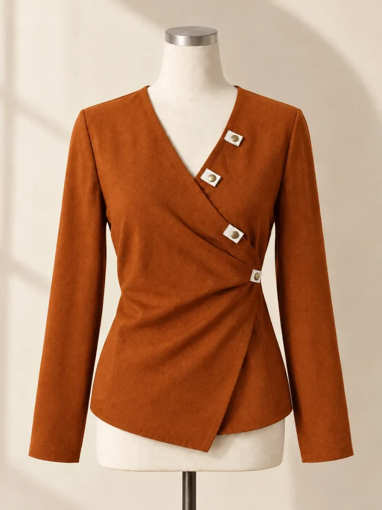 Rafter Wrap Nursing Top in Ochre