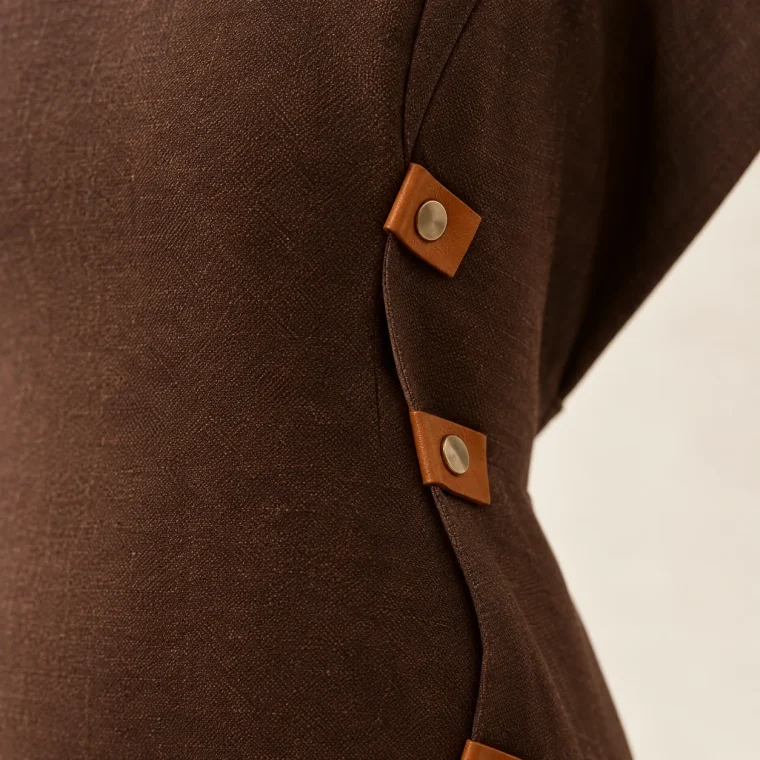 Rotunda Fold Dress, close-up of the fold and tabs