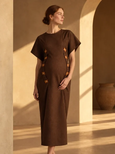 Rotunda Fold Dress, being worn
