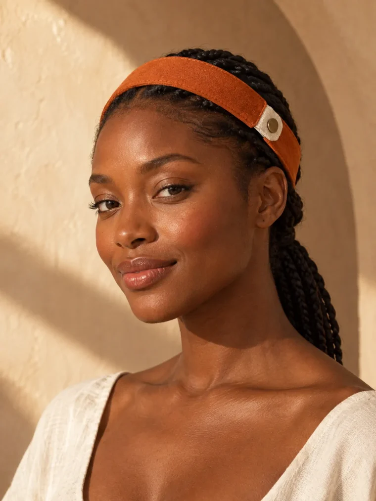 Tab Headband, being worn