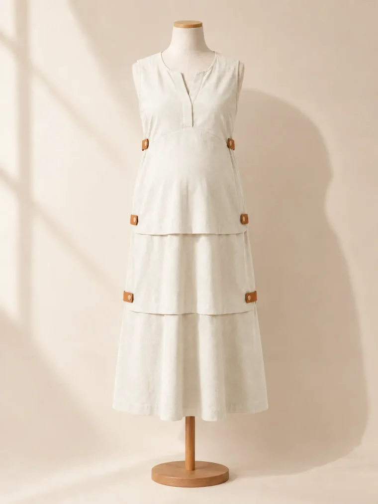 Terrace Fold Dress in Chalk