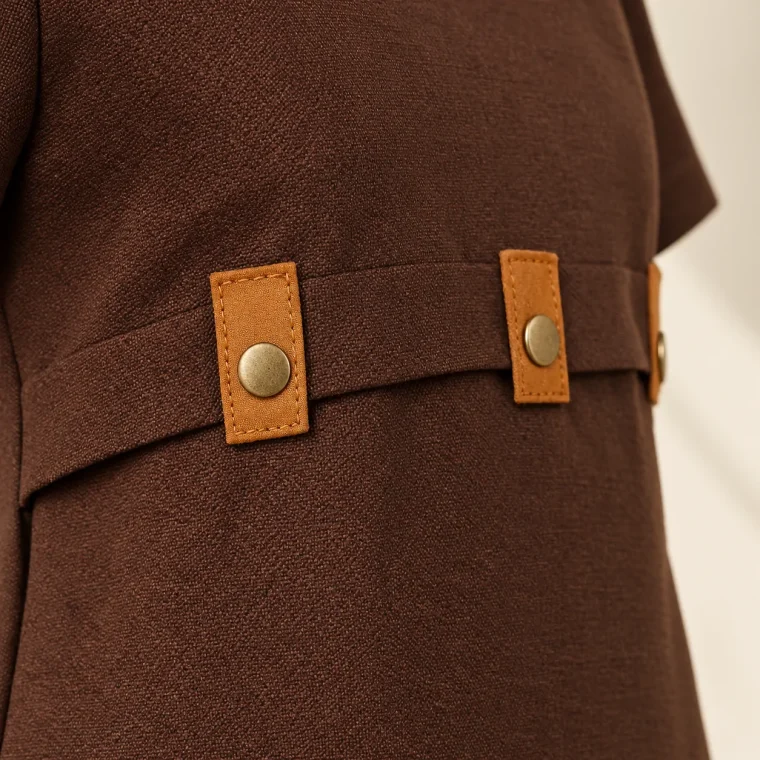 Transom Fold Dress, close-up of the fold and tabs
