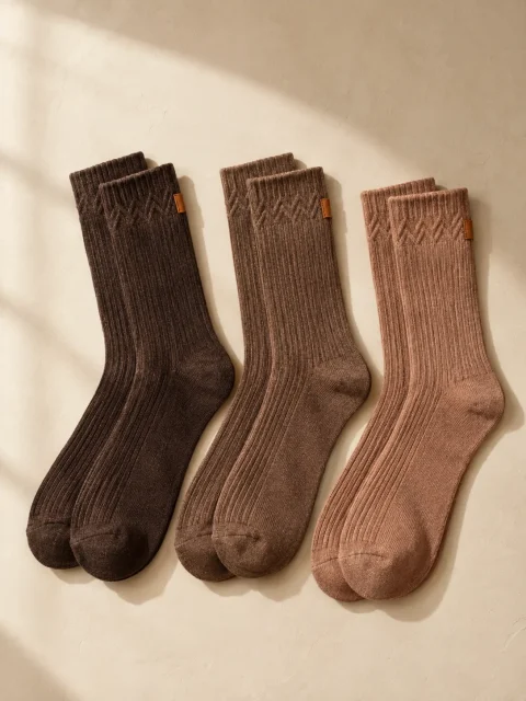 Umber Trio Lounge Socks, studio photo