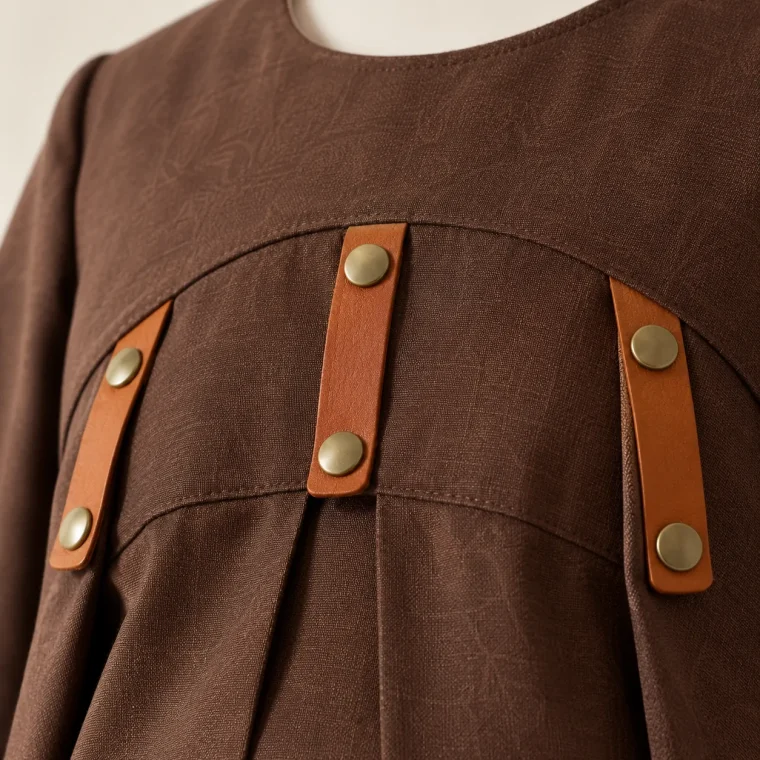 Vault Fold Dress, close-up of the fold and tabs