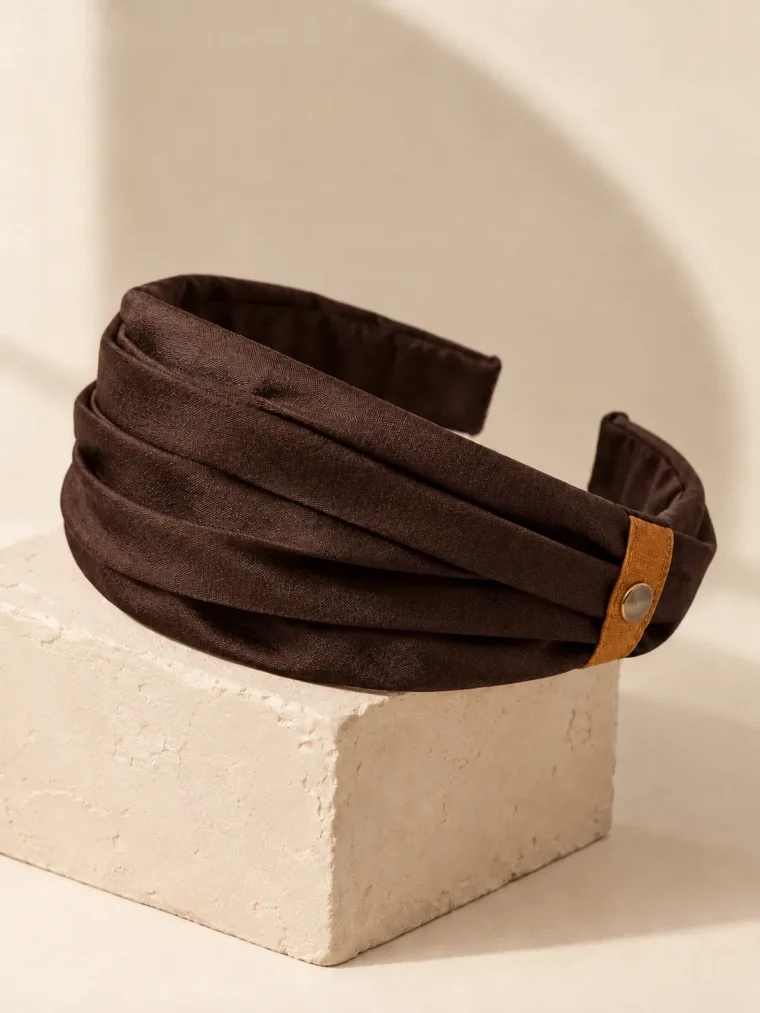 Wide Fold Headband in Umber